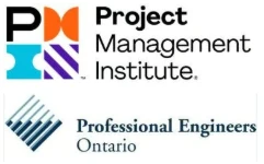 Project Management Institute and Professional Engineers Ontario logos